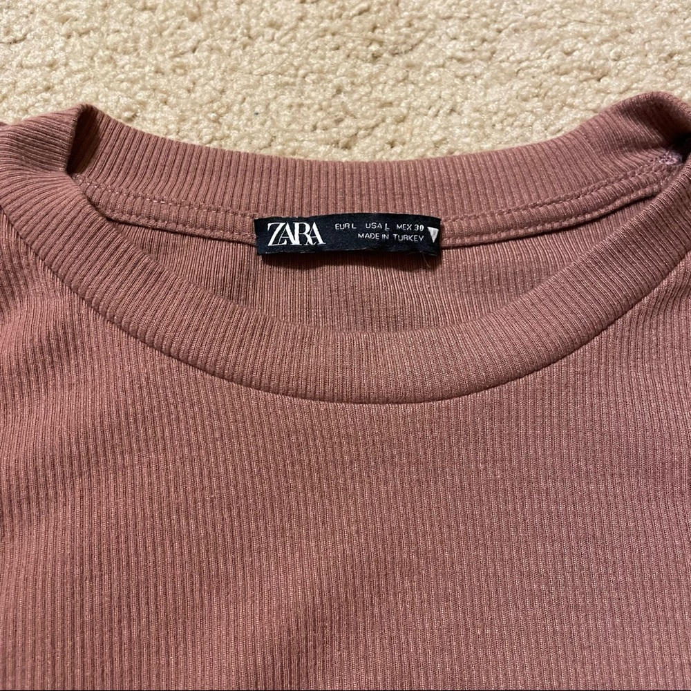 Zara Ruched Ribbed Crop Top - Picture 4 of 4